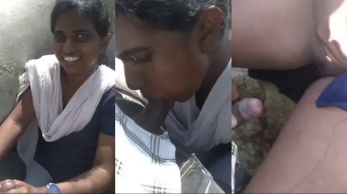 Tamil Young Dusky Girl Blowjob & Fucking Outside Full Video